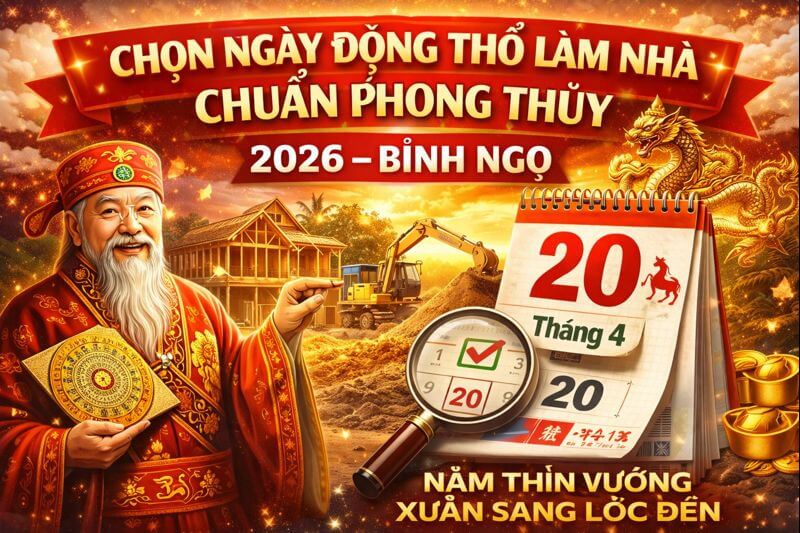 Hướng dẫn Chọn ngày động thổ làm nhà chuẩn phong thủy năm 2026 Bính Ngọ.jpg