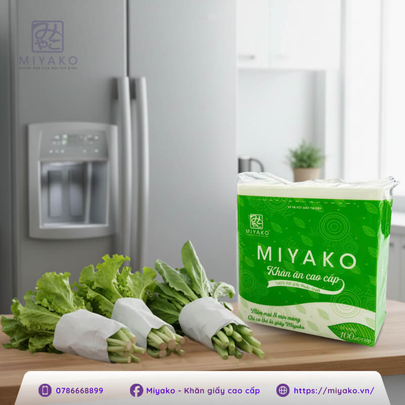 Khi bảo quản rau, nên ưu tiên khăn giấy không bụi, không mùi, được sản xuất theo quy trình an ...jpg