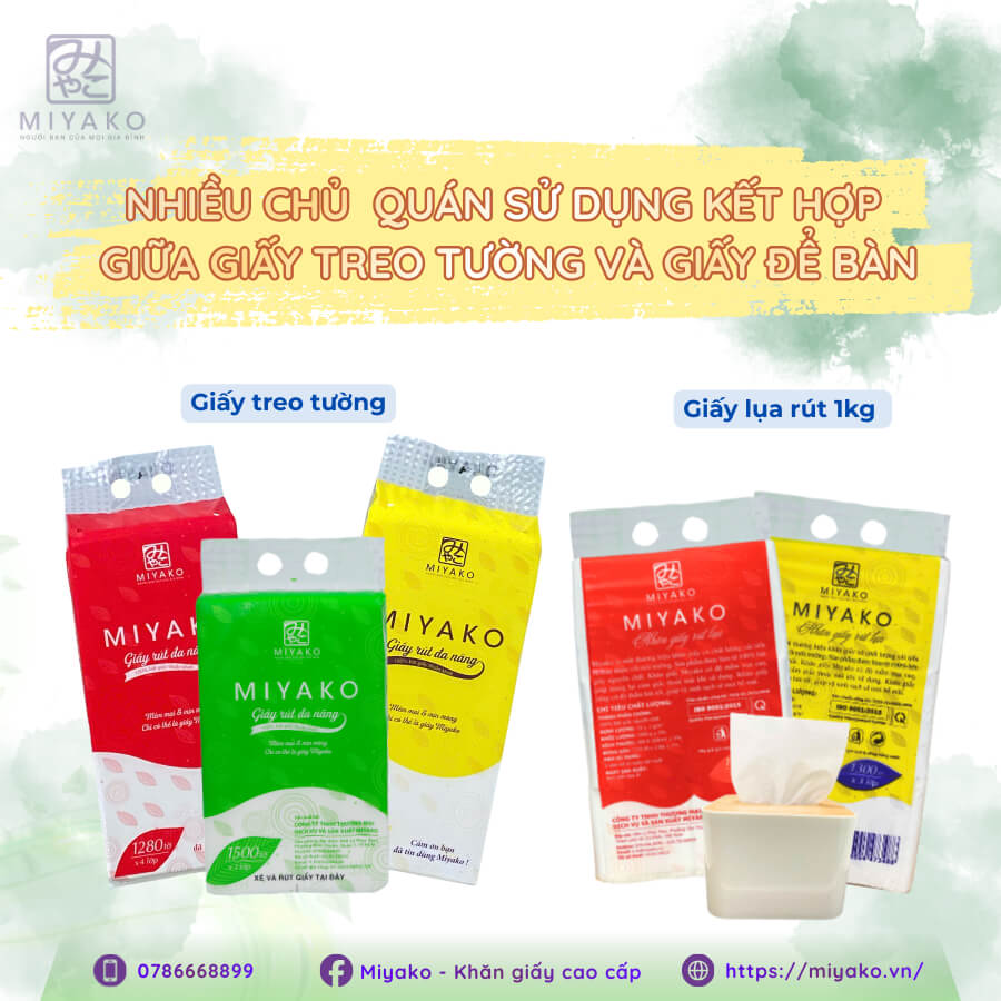 Nhiều chủ quán sử dụng kết hợp giấy treo tường và để bàn.jpg